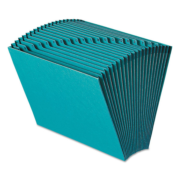 Heavy-Duty Indexed Expanding Open Top Color Files, 21 Sections, 1/21-Cut Tabs, Letter Size, Teal [SKU: SMD70717]
