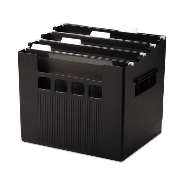 Portable Desktop File With Hanging Folders, Letter Size, 10" Long, Black [SKU: PFX43013]