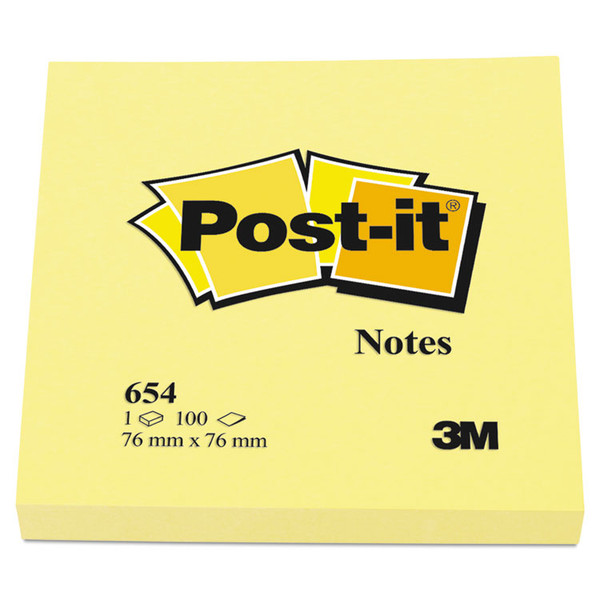 Original Pads in Canary Yellow, 3" x 3", 100 Sheets/Pad, 12 Pads/Pack [SKU: MMM654YW]