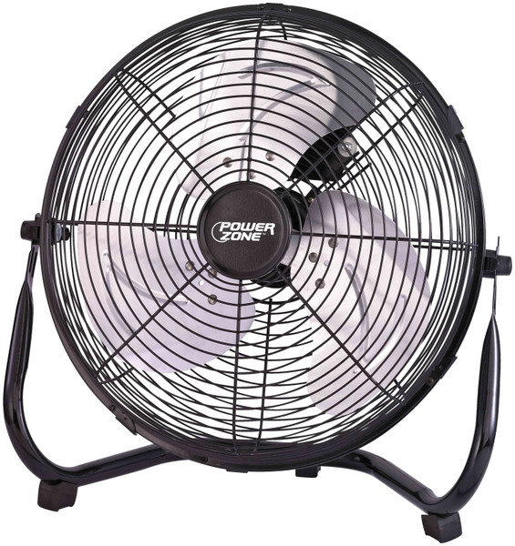 PowerZone LF-14 Floor Fan, 120 VAC, 14 in Dia Blade, 3-Blade, 3-Speed, 120 deg Rotating, Black [SKU: ORG0801688]