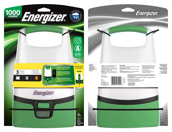 Energizer ENALUR7 Rechargeable Lantern, Lithium-Ion Battery, LED Lamp, Green [SKU: ORG7339781]
