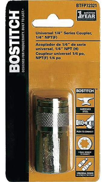 Bostitch BTFP72321 Coupler, 1/4 in, FNPT, Steel, Plated [SKU: ORG5874771]