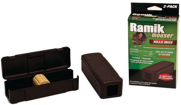 Ramik 000600 Mouser Bait Station, Solid, Characteristic, Mild, Green, 1 oz Package, Pack [SKU: ORG7032758]
