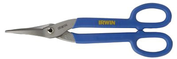 IRWIN 23012 Tinner Snip, 12-3/4 in OAL, 2-3/4 in L Cut, Curved, Straight Cut, Steel Blade, Double-Dipped Handle [SKU: ORG6510028]