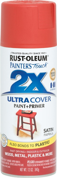RUST-OLEUM PAINTER'S Touch 249068 Satin Spray Paint, Satin, Paprika, 12 oz, Aerosol Can [SKU: ORG2877066]