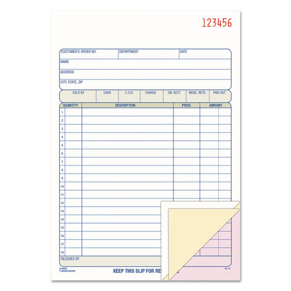 2-Part Sales Book, 18 Lines, Two-Part Carbon, 7.94 x 5.56, 50 Forms Total [SKU: ABFDC5805]