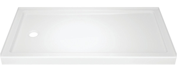 DELTA 40094L Shower Base, 59.88 in L, 30-3/4 in W, 3-1/2 in H, Acrylic, White, Stud Installation [SKU: ORG7060221]