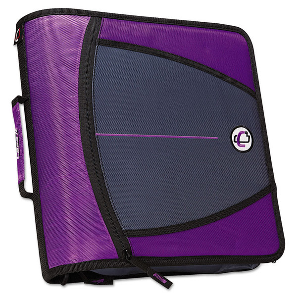 Large Capacity Zipper Binder, 3 Rings, 3" Capacity, 11 x 8.5, Purple [SKU: CAED145PP]