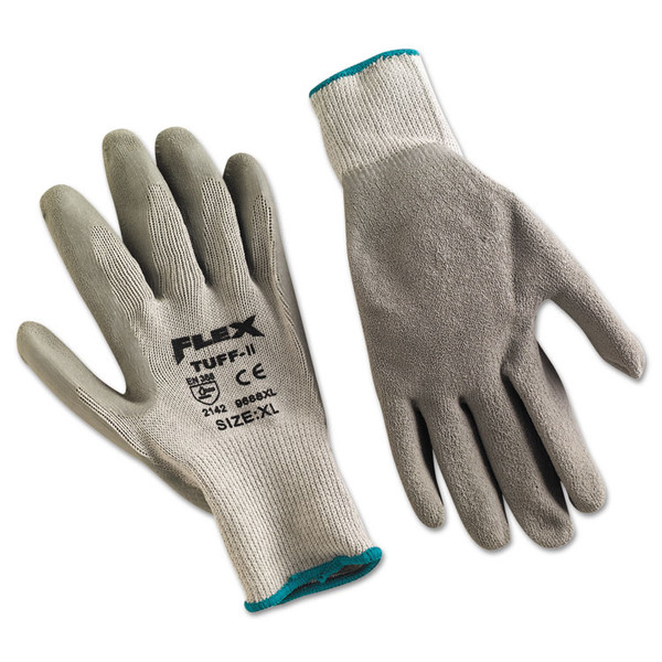 FlexTuff Latex Dipped Gloves, Gray, X-Large, 12 Pairs [SKU: MPG9688XL]