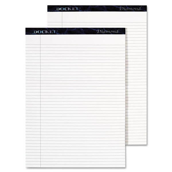 Docket Diamond Ruled Pads, Wide/Legal Rule, 50 White 8.5 x 11.75 Sheets, 2/Box [SKU: TOP63975]