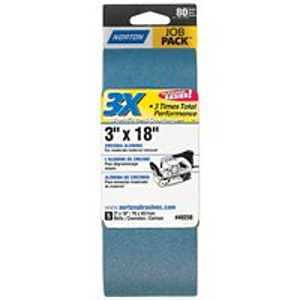 NORTON 49258 Sanding Belt, 3 in W, 18 in L, 80 Grit, Medium, Zirconia Aluminum Abrasive [SKU: ORG3308590]