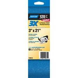 NORTON 49610 Sanding Belt, 3 in W, 21 in L, 120 Grit, Fine, Zirconia Aluminum Abrasive [SKU: ORG3309051]