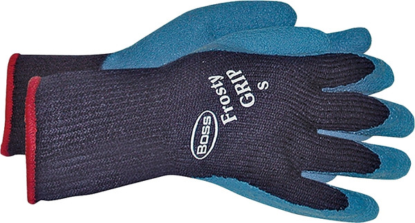 BOSS Frosty GRIP 8439L Protective Gloves, L, Knit Wrist Cuff, Acrylic Glove, Blue [SKU: ORG9069832]