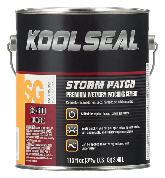 KOOL SEAL Storm Patch Series KS0083600-16 Patching Cement, Black, Liquid, 1 gal [SKU: ORG1854371]