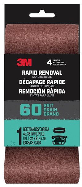 3M 27384 Sanding Belt, 4 in W, 36 in L, 60 Grit, Aluminum Oxide Abrasive [SKU: ORG7375934]