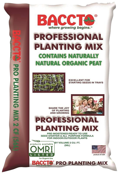 BACCTO 1732 Planting Mix, 2 cu-ft Coverage Area, Solid, Dark Brown/Light Brown Bag [SKU: ORG3642519]