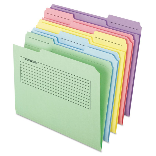 Printed Notes Folder, 1/3-Cut Tabs: Assorted, Letter Size, Assorted Colors, 30/Pack [SKU: PFX45269]