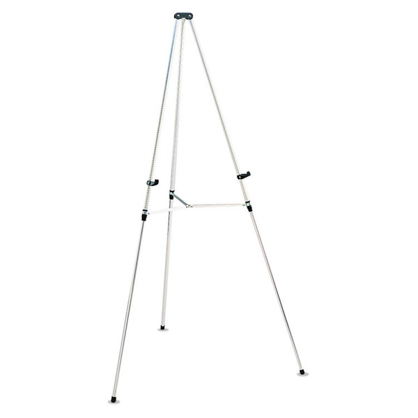 Lightweight Telescoping Tripod Easel, 38" to 66" High, Aluminum, Silver [SKU: QRT50E]