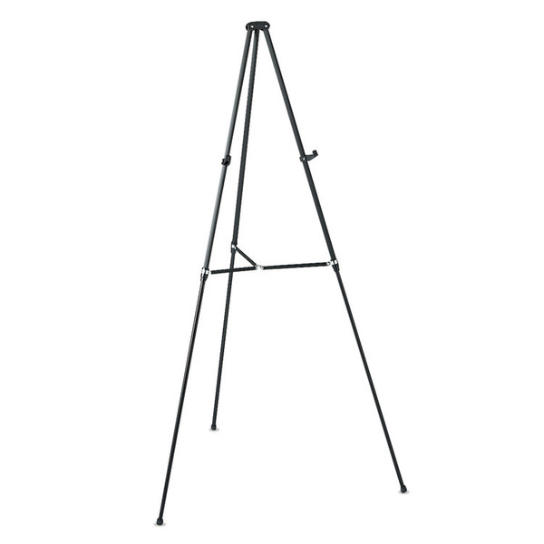 Lightweight Telescoping Tripod Easel, Adjusts 38" to 66" High, Aluminum, Black [SKU: QRT51E]