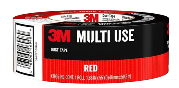 3M 3955-RD Duct Tape, 60 yd L, 1.88 in W, Red [SKU: ORG9640350]