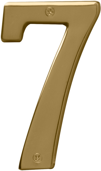HY-KO Prestige Series BR-51PB/7 House Number, Character: 7, 5 in H Character, Brass Character, Solid Brass [SKU: ORG3778057]