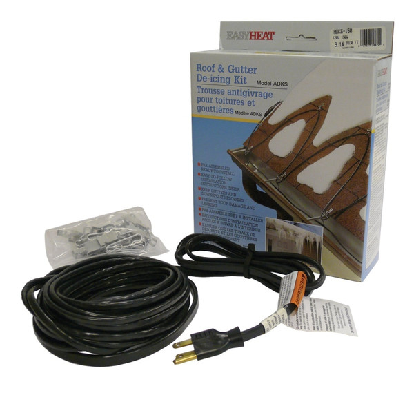 EasyHeat ADKS Series ADKS400 Roof and Gutter De-Icing Cable, 80 ft L, 120 V, 400 W [SKU: ORG1654425]