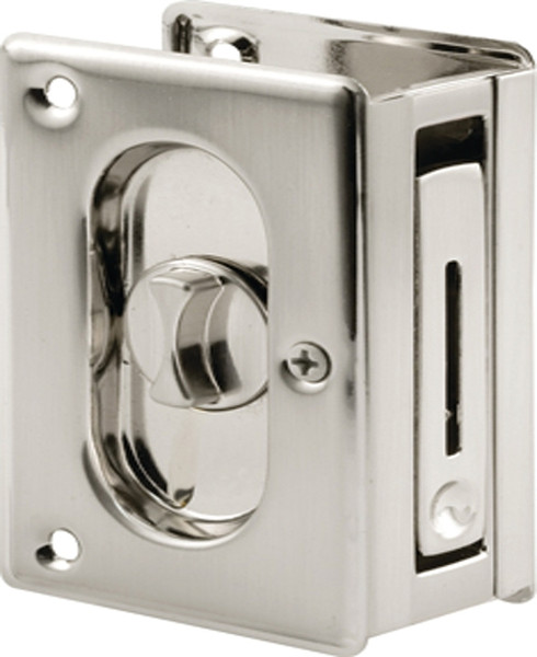 Prime-Line N 7367 Pocket Door Lock and Pull, Solid Brass, Satin Nickel [SKU: ORG6520423]