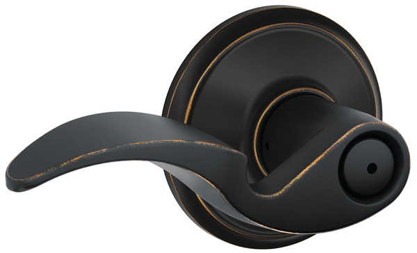 Schlage Avanti Series F40 AVA 716 Privacy Lever, Zinc, Aged Bronze [SKU: ORG5293600]