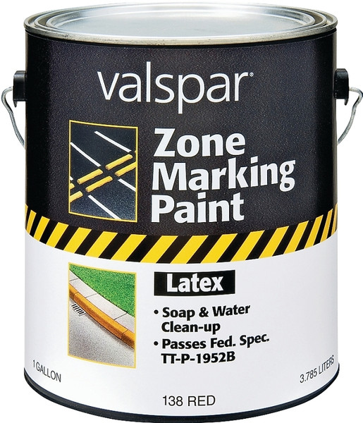 Valspar 024.0000138.007 Zone Marking Paint, Flat, Red, 1 gal, Pail [SKU: ORG5546197]