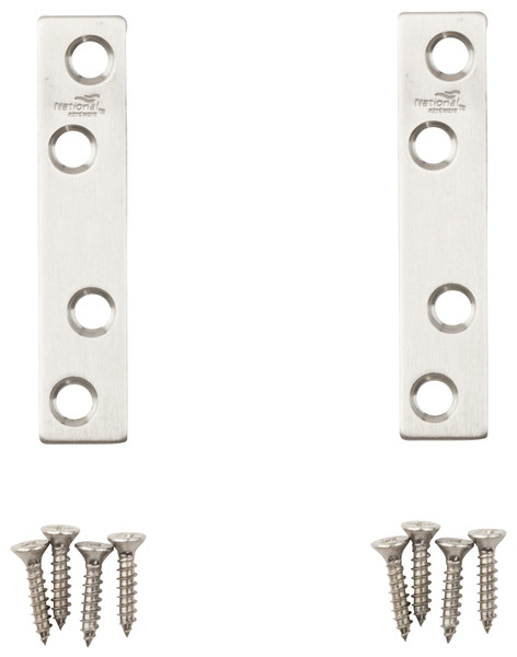 National Hardware N348-367 Mending Brace, 3 in L, 5/8 in W, Stainless Steel, Screw Mounting [SKU: ORG7170665]