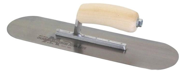 Marshalltown SP10 Pool Trowel, Carbon Steel Blade, Curved Handle, Wood Handle, 3 in OAW [SKU: ORG6946958]