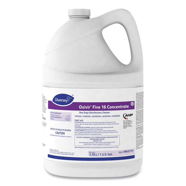 Five 16 One-Step Disinfectant Cleaner, 1 gal Bottle, 4/Carton [SKU: DVO4963314]