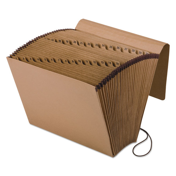 Kraft Indexed Expanding File, 31 Sections, Elastic Cord Closure, 1/15-Cut Tabs, Letter Size, Brown [SKU: PFXK17DOX]