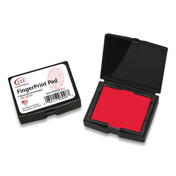 Inkless Fingerprint Pad, 2.25" x 1.75", Red [SKU: LEE03028]