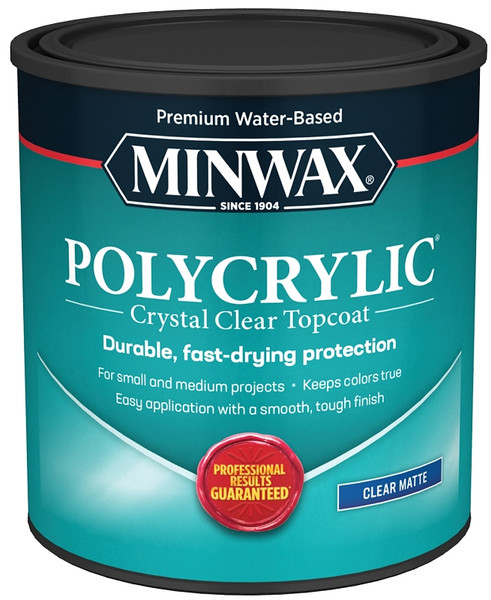Minwax Polycrylic 622224444 Protective Finish, Matte, Liquid, 1 qt [SKU: ORG8995805]