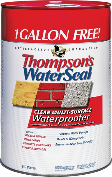 Thompson's WaterSeal TH.024106-06 Waterproofer, Clear, 6 gal, Can [SKU: ORG3048113]