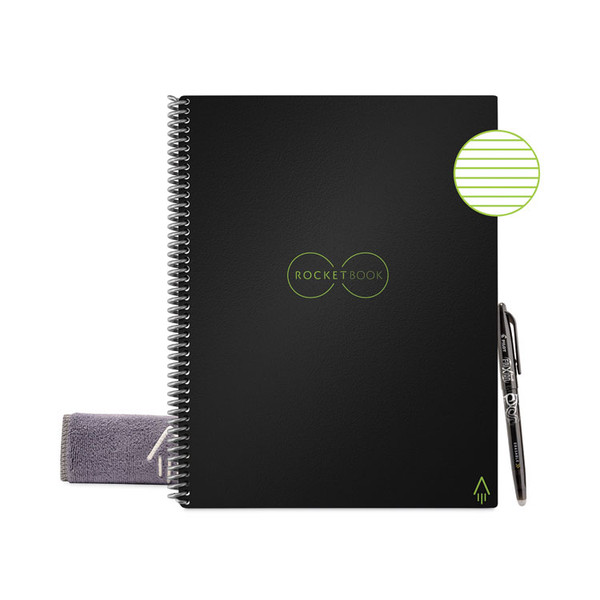 Core Smart Notebook, Medium/College Rule, Black Cover, 11 x 8.5, 16 Sheets [SKU: RKBEVR2LRCA]