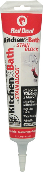 Red Devil DuraGuard 0755 Sealant, White, -20 to 180 deg F, 5.5 oz Squeeze Tube [SKU: ORG9784679]