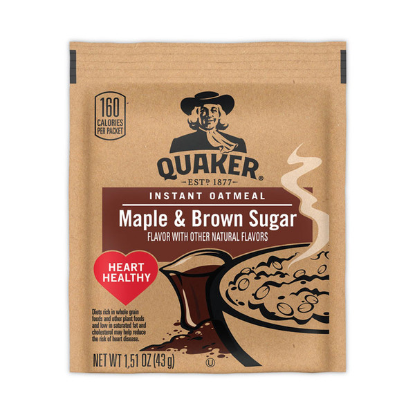 Instant Oatmeal, Maple and Brown Sugar, 1.51 oz Packet, 40 Count Box, Delivered in 1-4 Business Days [SKU: GRR22000754]