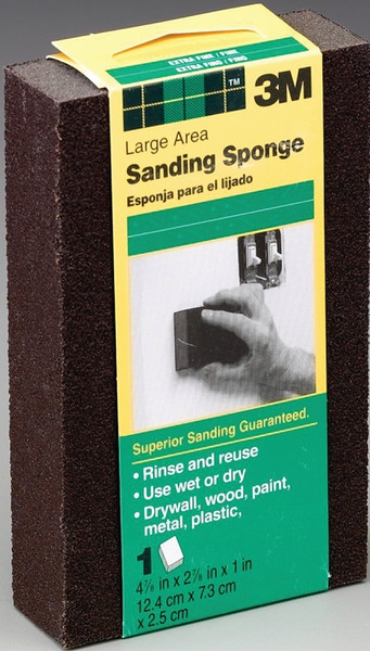 3M DSFM-F-ESF-10 Sanding Sponge, 4-7/8 in L, 2-7/8 in W, Fine, Medium, Aluminum Oxide Abrasive [SKU: ORG7058415]