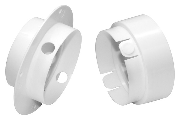 DUNDAS JAFINE EZCNZW Dryer Duct to Wall Connector, 4 in Union, Polypropylene [SKU: ORG0198309]