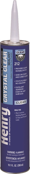 Henry Wet Patch 212 Series HE212202 All-Purpose Sealant, Crystal Clear, Liquid, 10.1 oz Cartridge [SKU: ORG5277587]