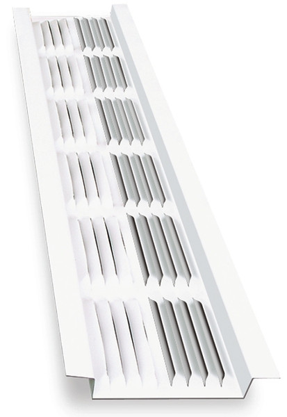 Master Flow LSV8W Soffit Vent, 2-3/4 in L, 1/4 in W, 68 sq-ft Net Free Ventilating Area, Aluminum, White [SKU: ORG6245799]