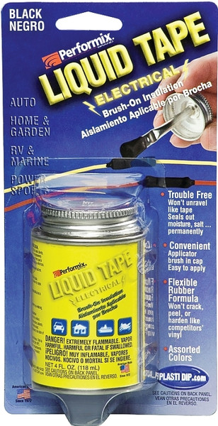 Plasti Dip LET14Z03 Liquid Electrical Tape, Liquid, Black, 4 oz Bottle [SKU: ORG5955893]