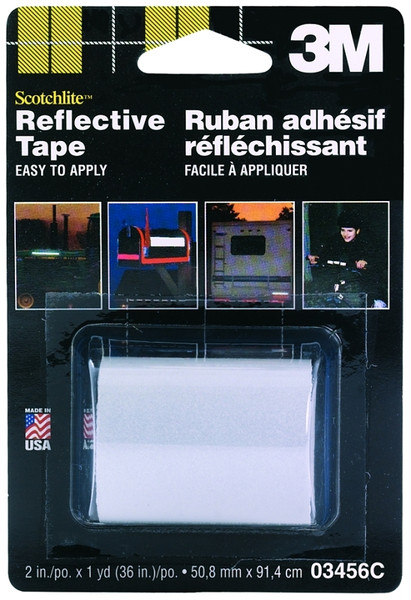 Scotchlite 03456 Reflective Safety Tape, 36 in L, 2 in W, Silver [SKU: ORG6013320]