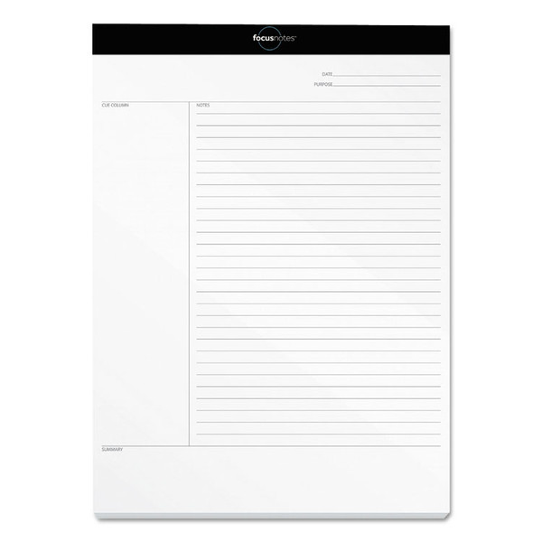 FocusNotes Legal Pad, Meeting-Minutes/Notes Format, 50 White 8.5 x 11.75 Sheets [SKU: TOP77103]