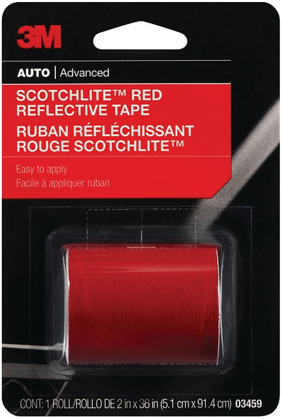 Scotchlite 03459 Reflective Safety Tape, 36 in L, 2 in W, Red [SKU: ORG6013346]