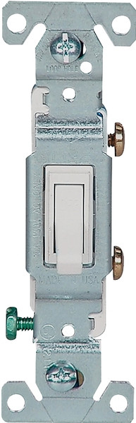 Eaton Wiring Devices 1301-7W10 Toggle Switch, 15 A, 120 V, Polycarbonate Housing Material, White [SKU: ORG6928147]