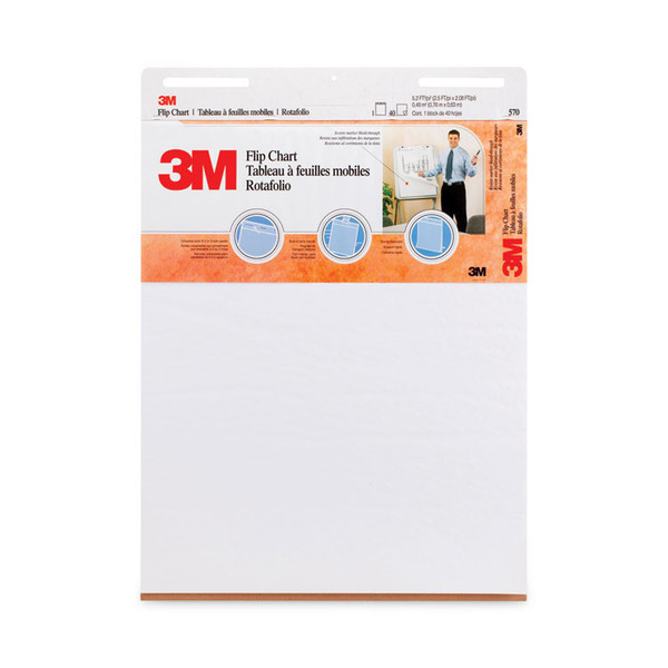 Professional Flip Chart, Unruled, 25 x 30, White, 40 Sheets, 2/Carton [SKU: MMM570]