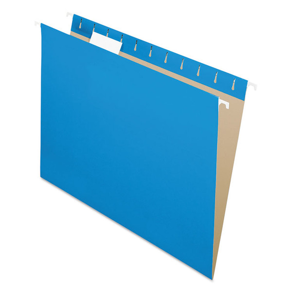 Colored Hanging Folders, Letter Size, 1/5-Cut Tabs, Blue, 25/Box [SKU: PFX81603]